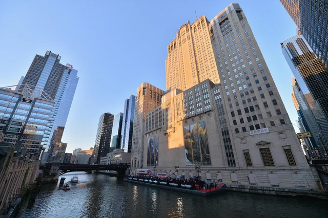 The Civic Opera House on the Chicago River